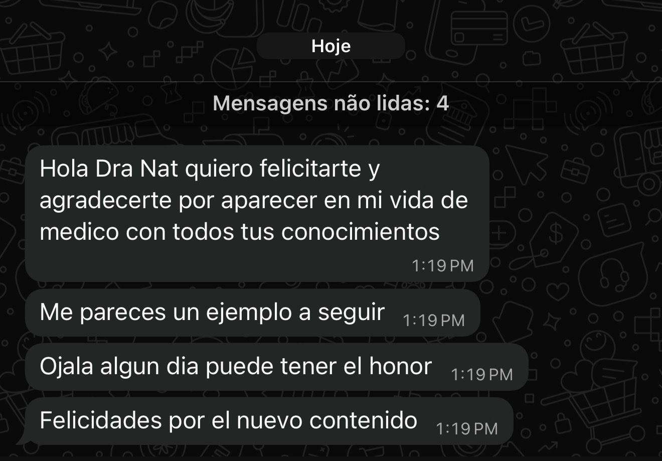 Depoimento de aluna da TPMC recebido via WhatsApp